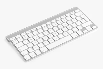 Fotobehang Wireless computer keyboard isolated on white background © alexey_boldin