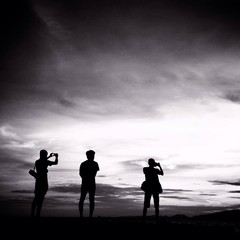 photographer in silhouette