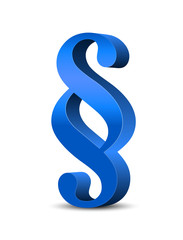 Blaues Paragraphenzeichen in 3D