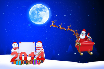 Santa claus with new year text