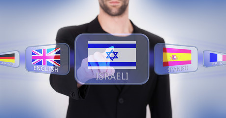 Hand pushing on a touch screen interface