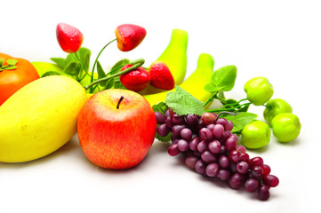 Fototapeta na wymiar Assorted artificial fruits