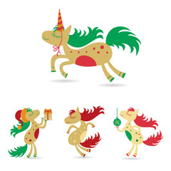 Christmas set of horses, horse christmas