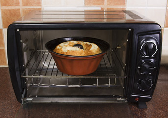 Bowl of food in a microwave oven