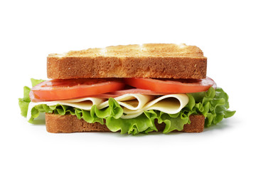 sandwich with ham, cheese and vegetables