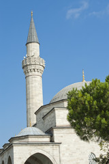 Fototapeta na wymiar Old mosque in Istanbul with blue sky