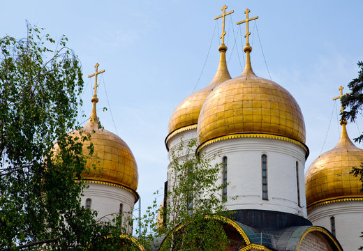 Onion domes of Cathedral of the Assumption, Moscow Kremlin