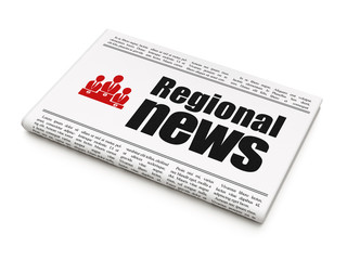 News news concept: newspaper with Regional News and Business