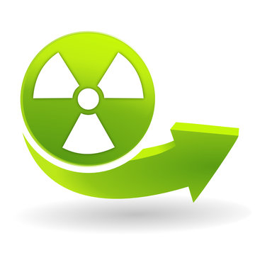 radioactivité sur symbole vert