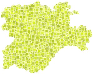 Region of Castile and Leon in a mosaic of green squares