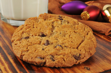 Chocolate chip cookies and milk