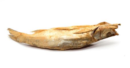 smoked fish on a white background