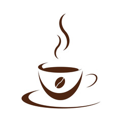 Tasse Braun mit Bohne