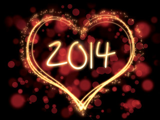 colorful new year 2014 heart