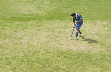 Hockey player in a field