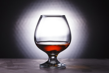 glass with cognac