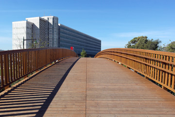 Fototapeta na wymiar Wood bridge, Lisbon, Portugal