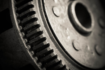 Closeup of metal  gears