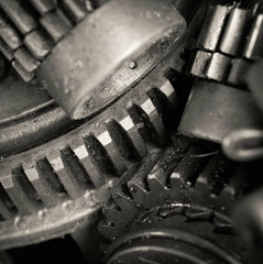 Closeup of metal  gears