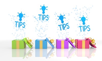 birthday present boxes with tip symbol