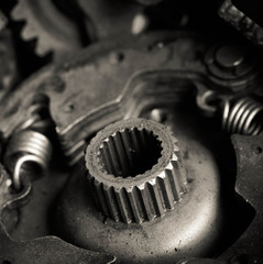 Closeup of metal  gears