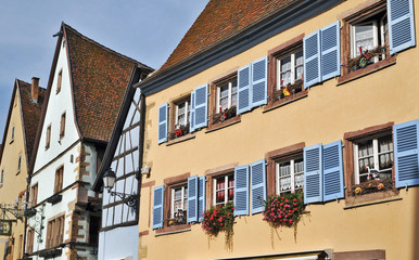 Alsazia, il villaggio Eguisheim - case tradizionali