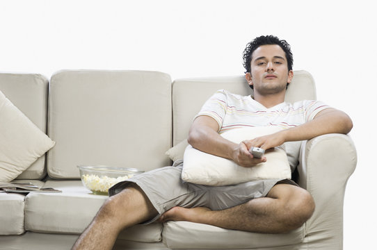 Man watching television