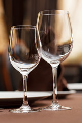 Tables set for meal