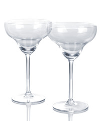 Cocktail glasses isolated on white