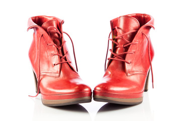 Winter shoes isolated on a white background