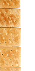 Delicious crackers isolated on white