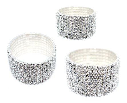 8 Row Rhinestone Cuff Bracelet