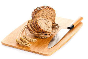 brown seed  biobread  isolated on white background