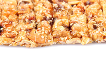 Tasty oriental sweets, isolated on white