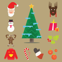 Fototapeta premium Christmas icons set.Vector illustration