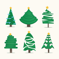 Christmas trees,icon set.