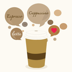 Coffee cup with love