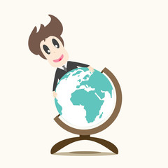 Business man on earth