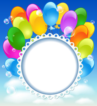 Greeting card with balloons