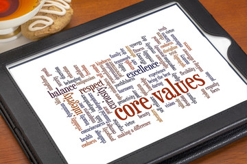word cloud of core values