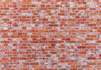 Brick wall in red color