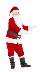 merry Christmas Santa Claus with welcome gesture