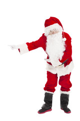 merry Christmas Santa Claus with welcome gesture