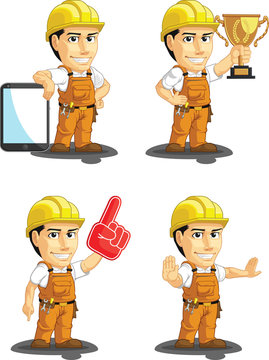 Industrial Construction Worker Mascot 15