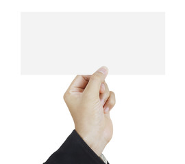 Fototapeta premium handing blank business card over