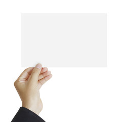 Obraz premium handing blank business card over