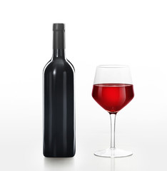 Red Wine bottle and glass