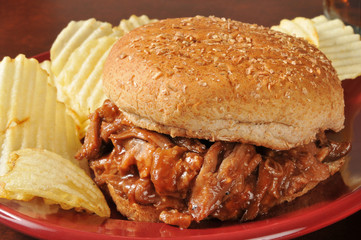 Barbecue pork sandwich