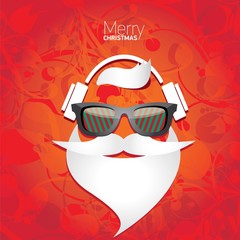 Vector Hipster santa poster for party or greeting card.
