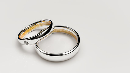 Pair of lovers wedding rings